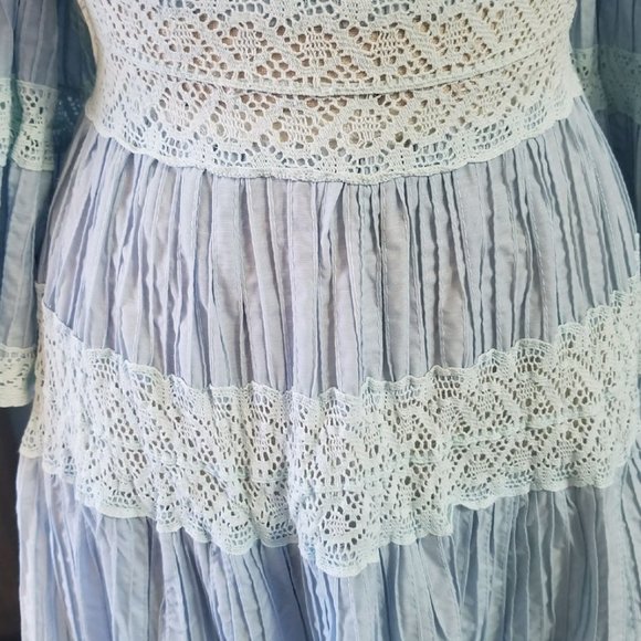 Drop-Dead-Gorgeous!! VTG Prairie Boho Peasant Dress 1970's - Picture 7 of 13